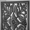 Hand-Carved Square Arabesque Wall Medallion – Black (24”)
